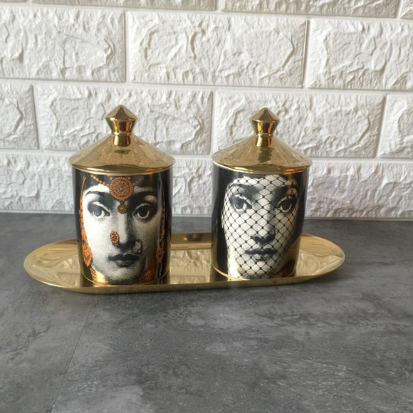 New! Fishnet Face Storage Jar with Gold Top - Picture 2 of 2